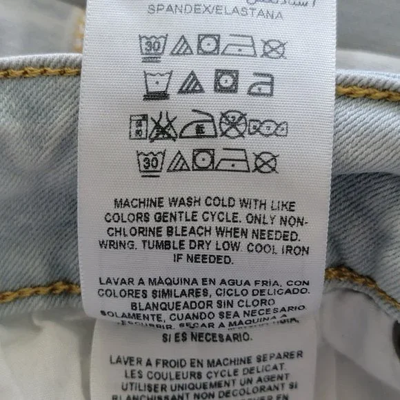 Guess Light Wash Destroyed Cuffed Denim Shorts - Picture 16 of 16